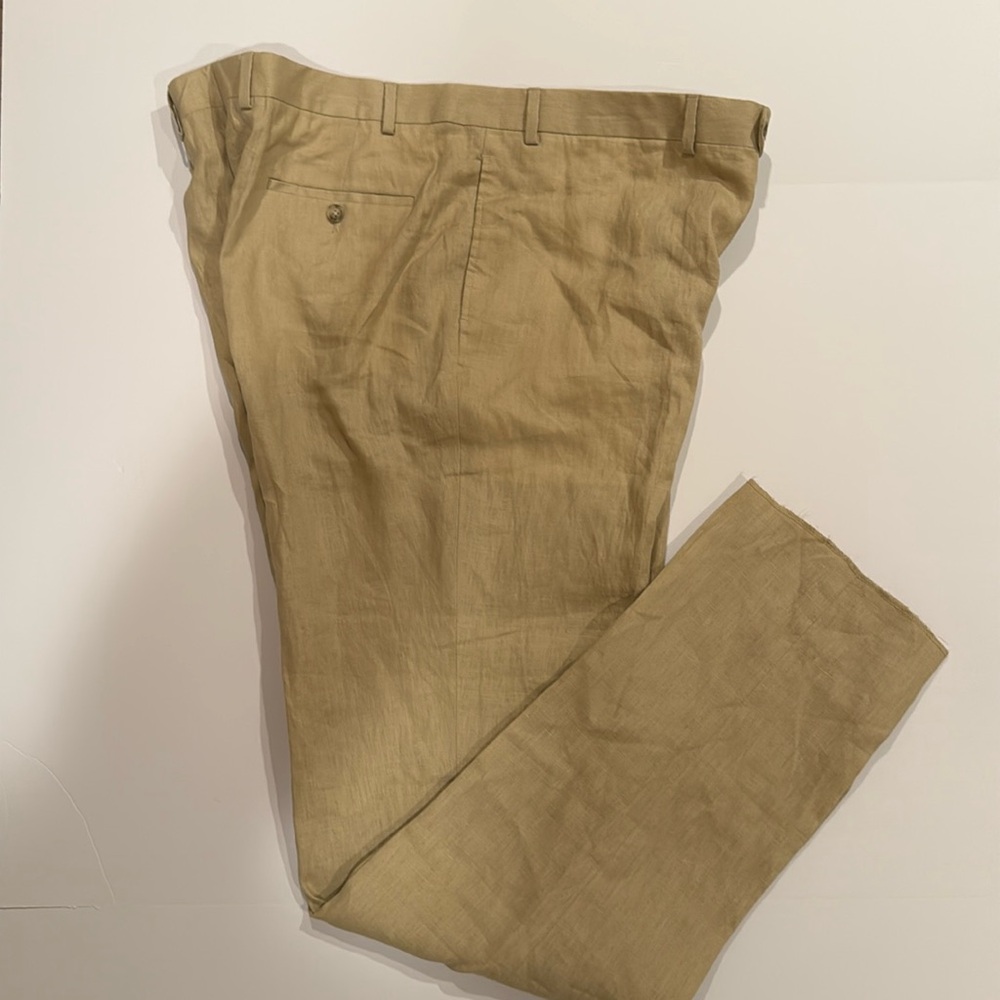 Pronto Uomo Tan Linen Pants Size 44 Waist